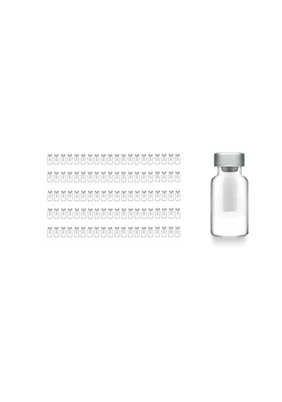 Borox Kapaklı Tıpalı Cam Şişe 10ml - Crimp Vial Nd20 - Şeffaf - Dibi Düz - Alüminyum Kapaklı - 100 Adet Toptan
