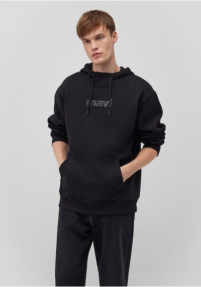 Mavi Baskılı Kapüşonlu Siyah Sweatshirt 0610960-900
