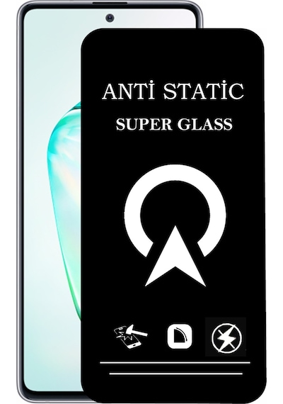 Samsung Galaxy A81 ile Uyumlu Tam Kaplayan Anti Statik Çizilmez Safir Ekran Koruyucu Cam