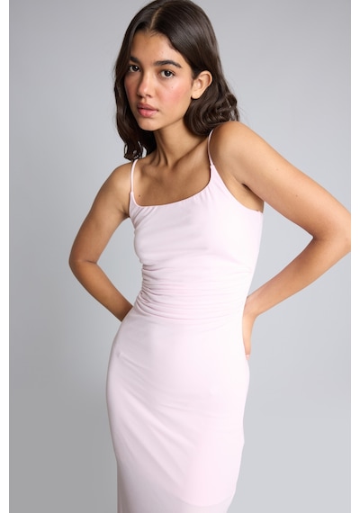 Defacto Bodycon Vücudu Saran Kare Yaka Askılı Mıı Açık Pembe Elbise H6454ax26smpn343 Pembe-pn343