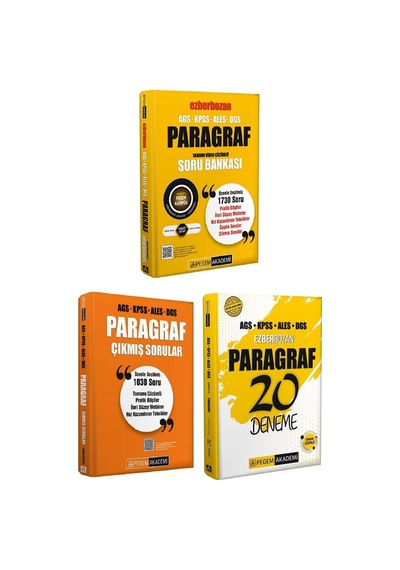 Pegem 2026 Kpss Meb-ags Ales Dgs Paragraf Ezberbozan Soru Bankası + Çıkmış Sorular + 20 Deneme 3 Lü Set Pegem Akademi Yayınları