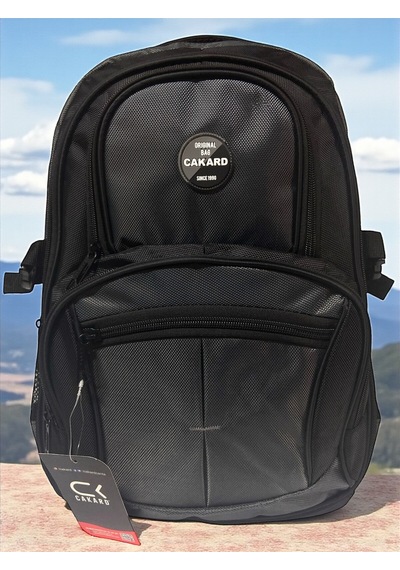Cakard Su Geçirmez Kalın Ortopedik Çok Bölmeli Laptop Okul Gezi Seyahat Kamp Sırt Çantası Büyük 30x47cm Gri