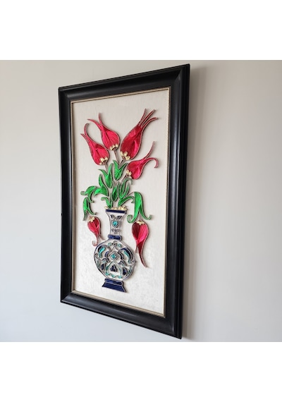 Vazoda Laleler Filografi Tablo 60x97 Cm