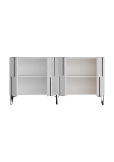 Ka1831bs Nota Konsol Ve Tv Sehpası Beyaz-sılver 180cm Beyaz - Gümüş