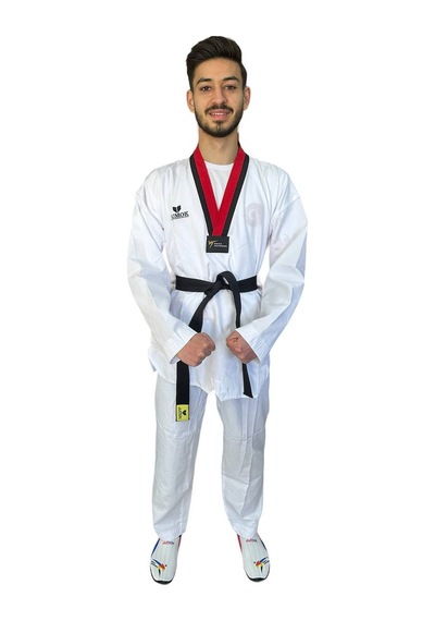 Jumok Poom Yaka Fitilli Taekwondo Elbisesi Beyaz