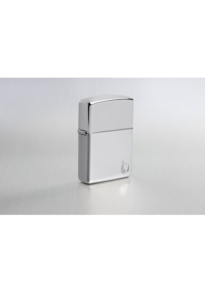 Zippo Armor Flame Dizayn Çakmak - High Polish Chrome Gri