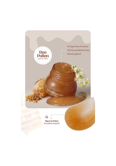 Missha Bee Pollen Renew Honey Kuru Ve Cansız Ciltlere Arı Poleni İçerikli Nemlendirici Peeling Maske 100 ML