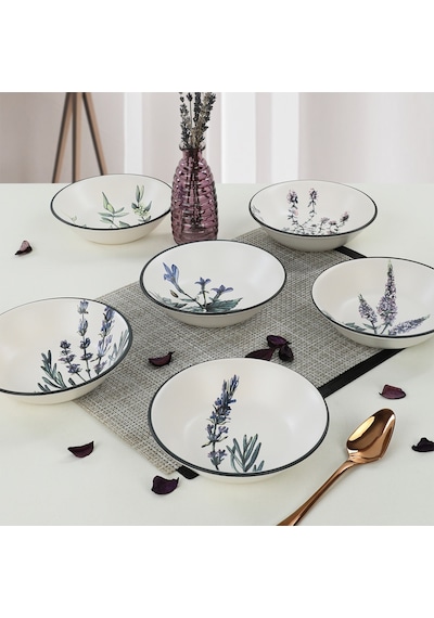 Keramika Çiçek Bahçesi Yemek Tabağı 18 cm 6 Adet