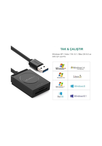 Ugreen USB 3.0 TF SD Kart Okuyucu