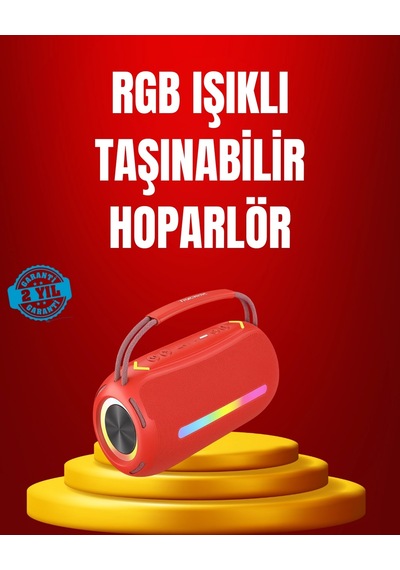 Mey İthalat Suya Dayanıklı 20w Rgb Hoparlör Bluetooth, Usb, Sd Kart Ve Aux Girişli