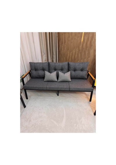 Houseart Bella 3+1+1 , Balkon, Bahçe - Cafe , Teras , Metal Kanepe Koltuk Takımı ,çay Seti Gri