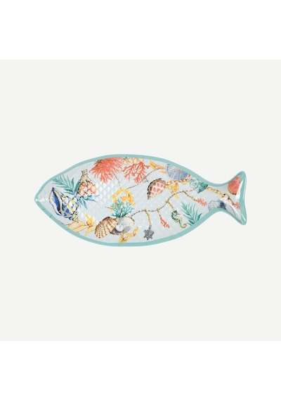 Baci Milano Turkuaz Melamin Servis Tabağı 49 Cm