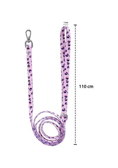 Patterned Recycled Leash Pembe - Pudra