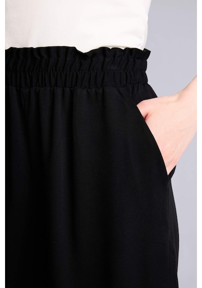 Defacto Paperbag Yüksek Bel Geniş Paça Belmando Şort T0883az26smbk81 Siyah-bk81