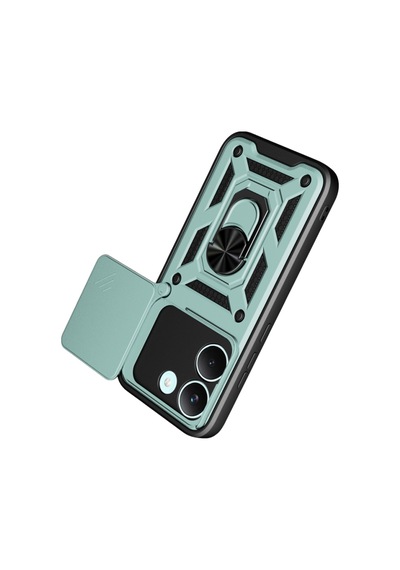 Xiaomi Poco X8 Pro Kılıf Kamera Korumalı Zırh Tank Sürgülü Vega Kapak Yeşil