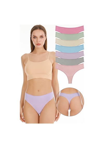 Sensu Kadın Fitilli Brazilian Tanga 7'li Paket Set Model-5 Model5