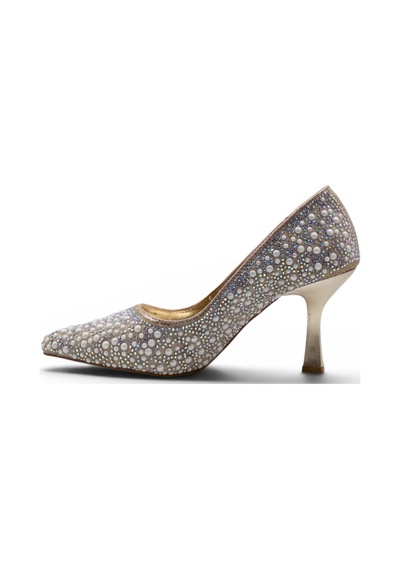 Beşler 0013 İncili Kadın Stiletto Altın