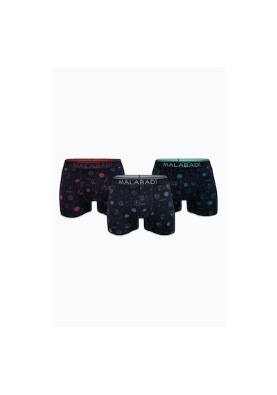 Malabadi Erkek Siyah Desenli 3 Lü Premium Collection Modal Boxer 3m252 Siyah Desenli