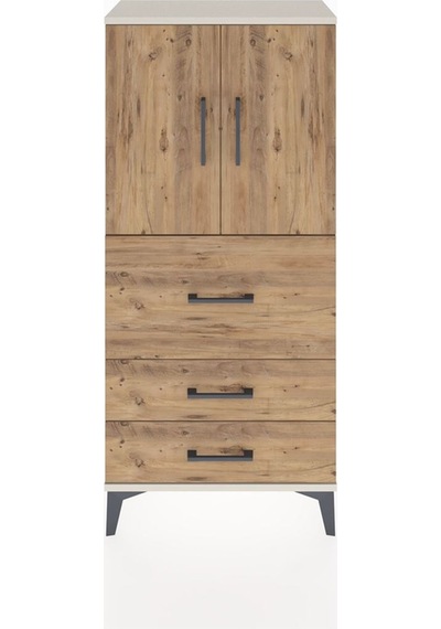 Hyperion Dolap Tek Raflı 3 Çekmeceli 2 Kapaklı 60x44x134 Ayta... Aytaşı