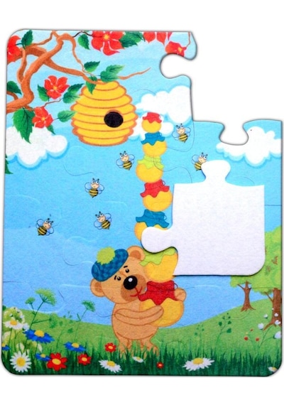 Tox Elmacı Ayı 3+ Keçe Yapboz 3 Yaş Puzzle T044