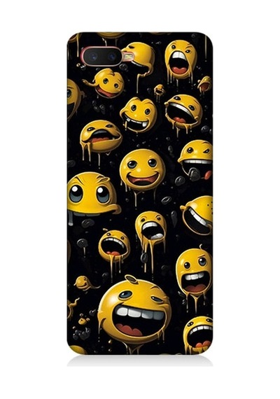 Oppo Rx 17 Neo Uyumlu Tuhaf Smiley'ler Desenli Silikon Kılıf