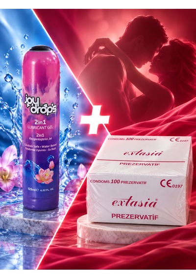 Extasia 100'lü Prezervatif + Joy Drops 2in1 Kayganlaştırıcı Jel 125 Ml