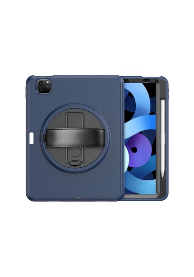 Apple İpad  Uyumlu- Pro 11 2018 Kılıf Hand Strap Tablet Kılıfı - Lacivert Arka Kapak