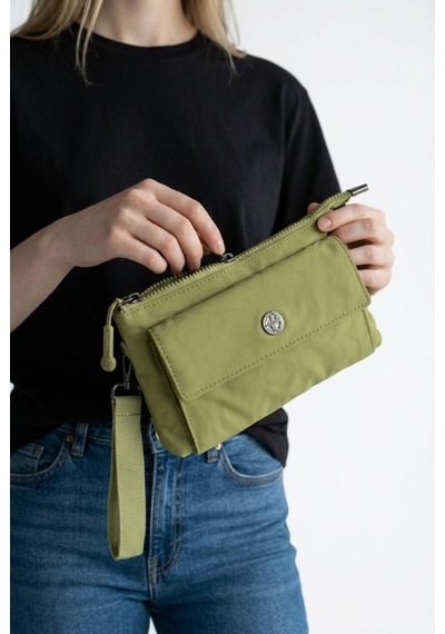 Baginn Paraşüt Kumaş Mini Çapraz Askılı Kadın Çanta Yağmur Geçirmez El Askılı Çanta 20 12 Cm Telefonluk Yeşil