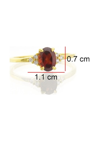 Garnet Oval Tektaş Pırlanta Yüzük
