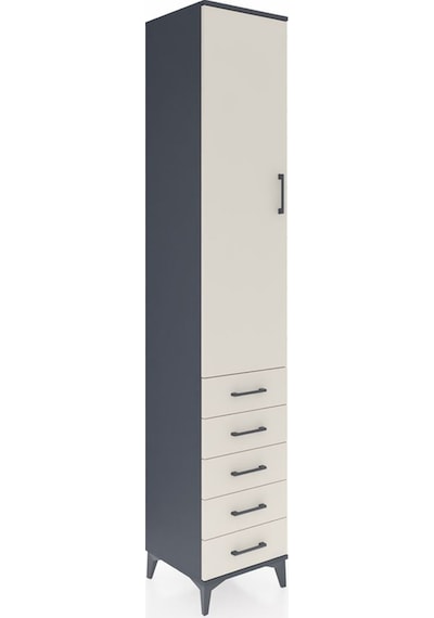 Hyperion Dolap 2 Raflı 5 Çekmeceli Tek Askılı 44x44x243 Antra... Antrasit