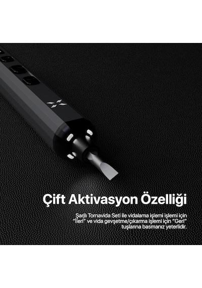Hassas Şarjlı Otomatik Tornavida Vidalama Seti 5 Nm Tork Screwdriver 68 Parça X6832