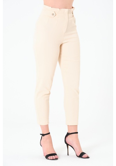Sortie Collection Pileli Gabardin Pantolon Açık Bej