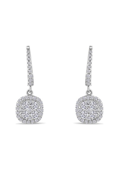 0.90 Karat Fantezi Pırlanta Küpe - Hrd Sertifikalı