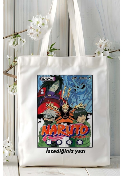 Art Hediye Naruto Shippūden Baskılı Bez Omuz Çantası Kişiye Özel Model 9 Çok Renkli