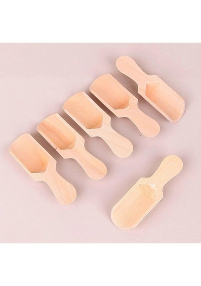 Ahşap Baharat Kaşığı, Doğal Ahşap Malzeme, 6,5x2,3 Cm, 6 Adet