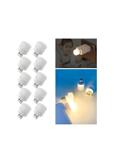 Buffer Usb Mini Top Led 10 Lu Aydınlatma Seti Sıcak Renkli Gece Lambası, Enerji Tasarruflu Mikro Led Işıklar Açık Bej