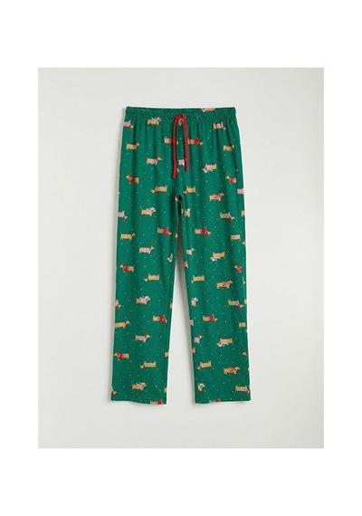 Lcw Dream Yeşil Gömlek Yaka Yılbaşı Temalı Kadın Pijama Takım