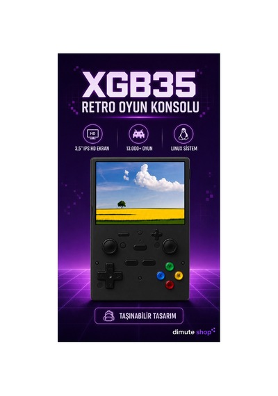 Xgb35 Kablosuz Oyun Konsolu Çift Kollu Taşınabilir Retro Video Oyun Konsolu Kulaklık Hediyeli Siyah - 803356315