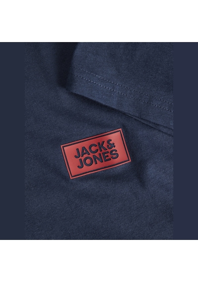 Jack & Jones Erkek Logo Detayli Bisiklet Yaka Tisört - Rush - 12298424 Lacivert
