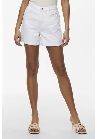 Only Onlvega % 100 Pamuk Regular Fit Yüksek Bel Mini Kot Short Kadın Short 15230571 Beyaz