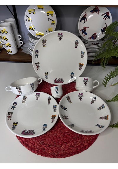 6 Parça Lol Bebek Model Çocuk Bebek Yemek Takımı Beslenme Seti Çok Renkli