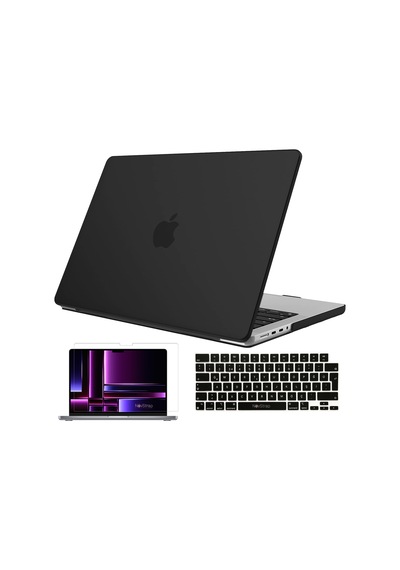 NovStrap Apple Uyumlu MacBook Pro 2023 M2 14.2 inc A2779 Mat Kılıf + Siyah Klavye Kılıfı + Film