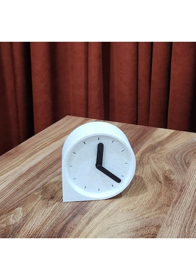 Cove Clock Dekoratif Masa Saati Modern 3d Baskı Saat Mermer Rengi