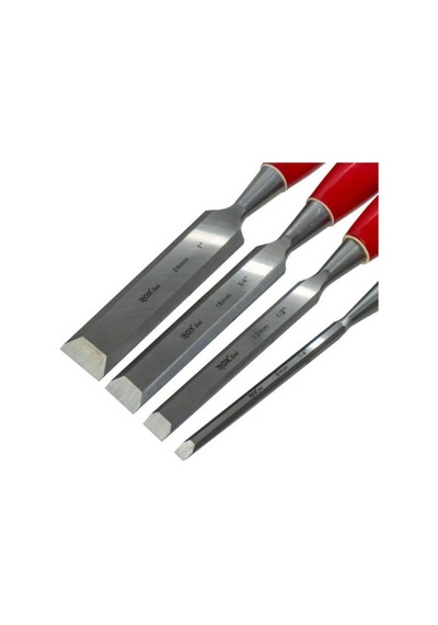 Wood 0184 Ahşap Oyma, Düz Uçlu Iskarpela Takımı 4 Parça