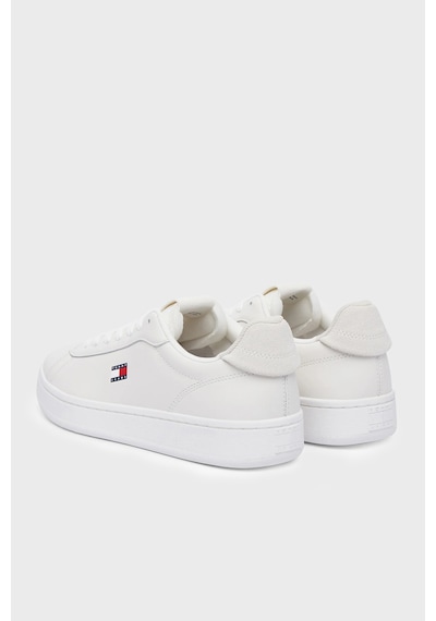 Tommy Jeans Deri Sneaker Ayakkabı Kadın Ayakkabı En0en03146 Ybl Beyaz