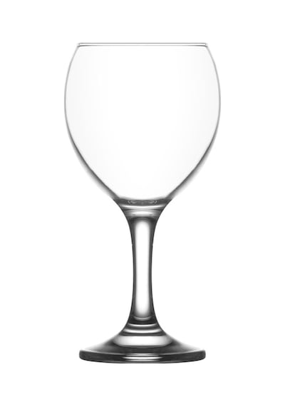 Lav Misket Cam Kırmızı Şarap Kadehi 6'lı 260 ml Ayaklı (Meşrubat Bardağı)