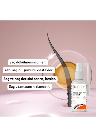 Aclind Kadın Saç Dökülme Karşıtı Şampuan 300 ML + Saç Kremi 250 ML + Serum 50 ML