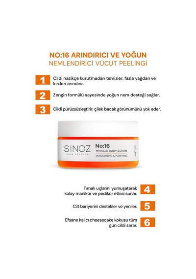 No:16 Yoğun Nemlendirici, Besleyici Ve Arındırıcı Vücut Peelingi 300 Gr.