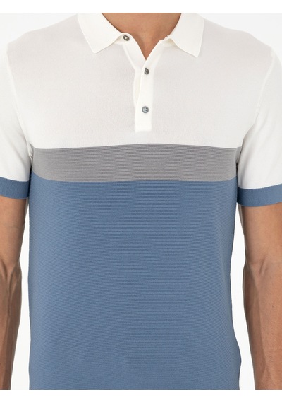 Mavi Slim Fit Polo Yaka Keten Karışımlı Triko T-shirt