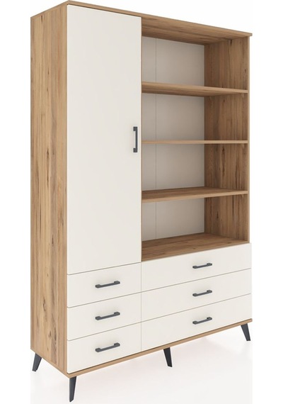 Hyperion Dolap 8 Raflı 6 Çekmeceli Tek Kapaklı 132x44x195 Çam-aytaşı/aytaşı Aytası/aytası Hyperion Dolap 8 Raflı 6 Çekmeceli Tek Kapaklı 132x44x195 Çam-aytaşı/aytaşı Aytası/aytası